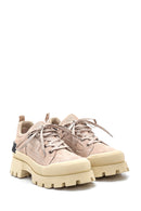 Women's Leather Suede High Sole Shoes | Derimod