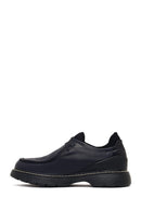 Male Black Lace-Up Thick-Soled Leather Casual Shoes | Derimod