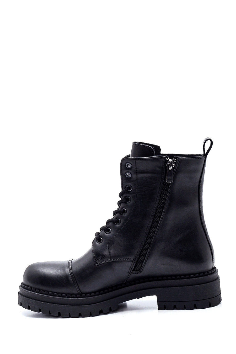 Women's Leather Zippered Boots