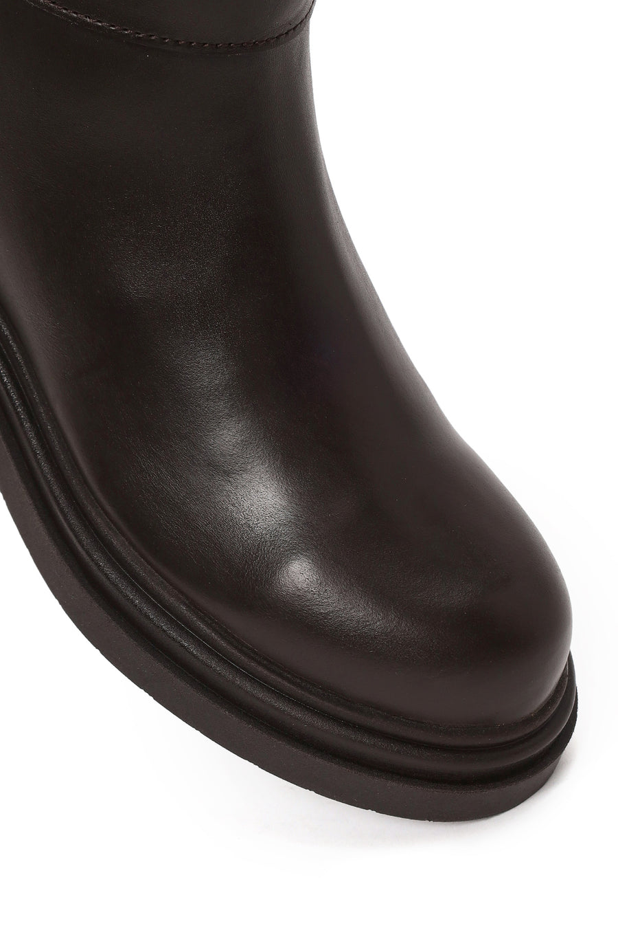 Woman Brown Zip Closure Printed Leather Boots