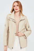 Luisa Women's Beige Oversize Leather Coat | Derimod