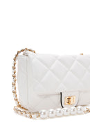 Women's White Long Strap Quilted Crossbody Bag | Derimod