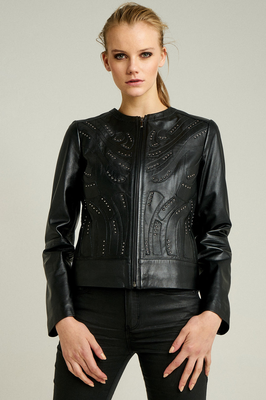 Marisa Women's Leather Jacket 18WGE54711M | Derimod