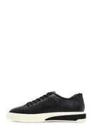 Erkek Siyah Bağcıklı Kalın Tabanlı Deri Sneaker | Derimod