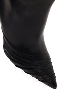 Women's Black Zippered Thin Heeled Leather Boot | Derimod