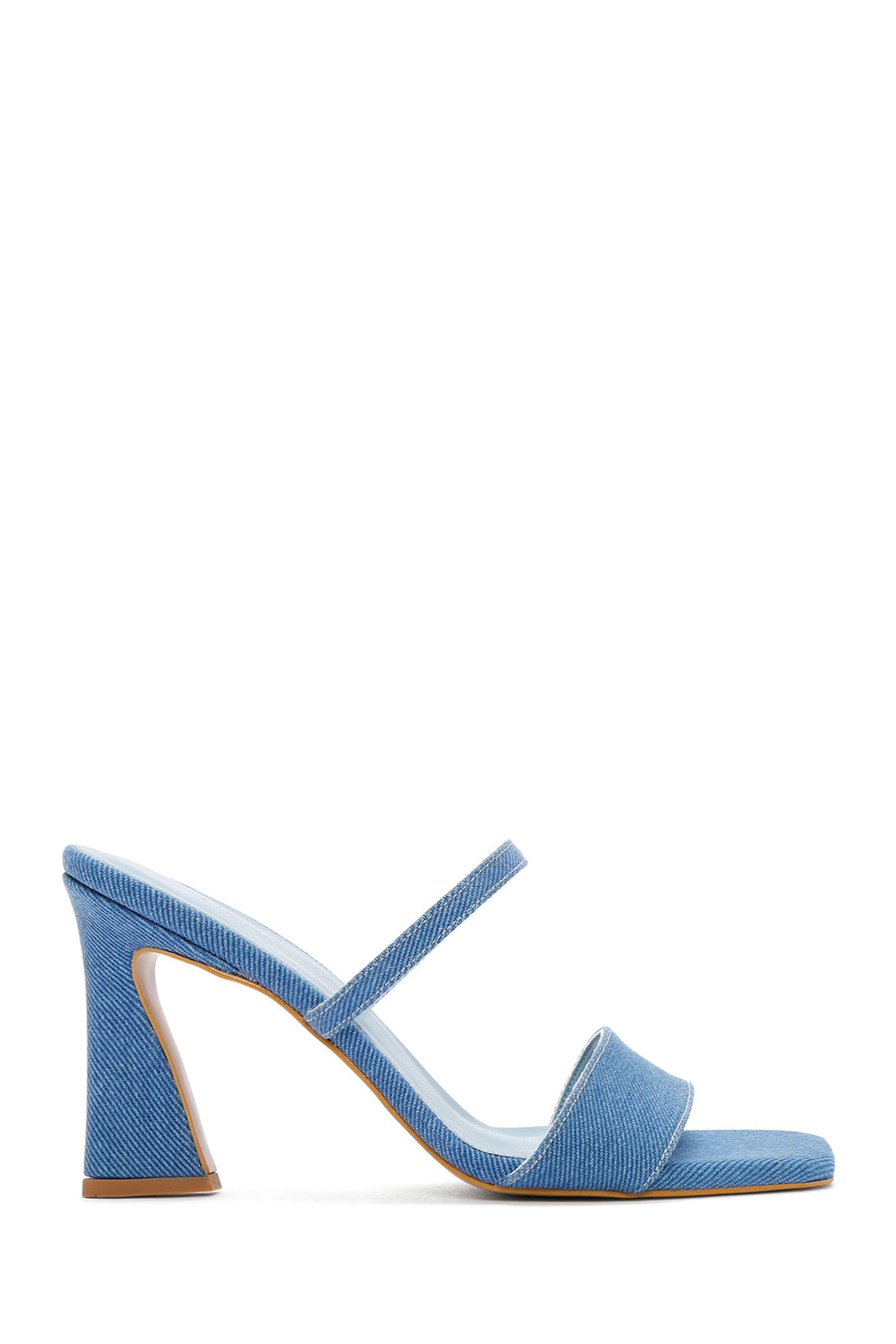 Women's Blue Thin Heeled Slippers 24SFE39076F | Derimod
