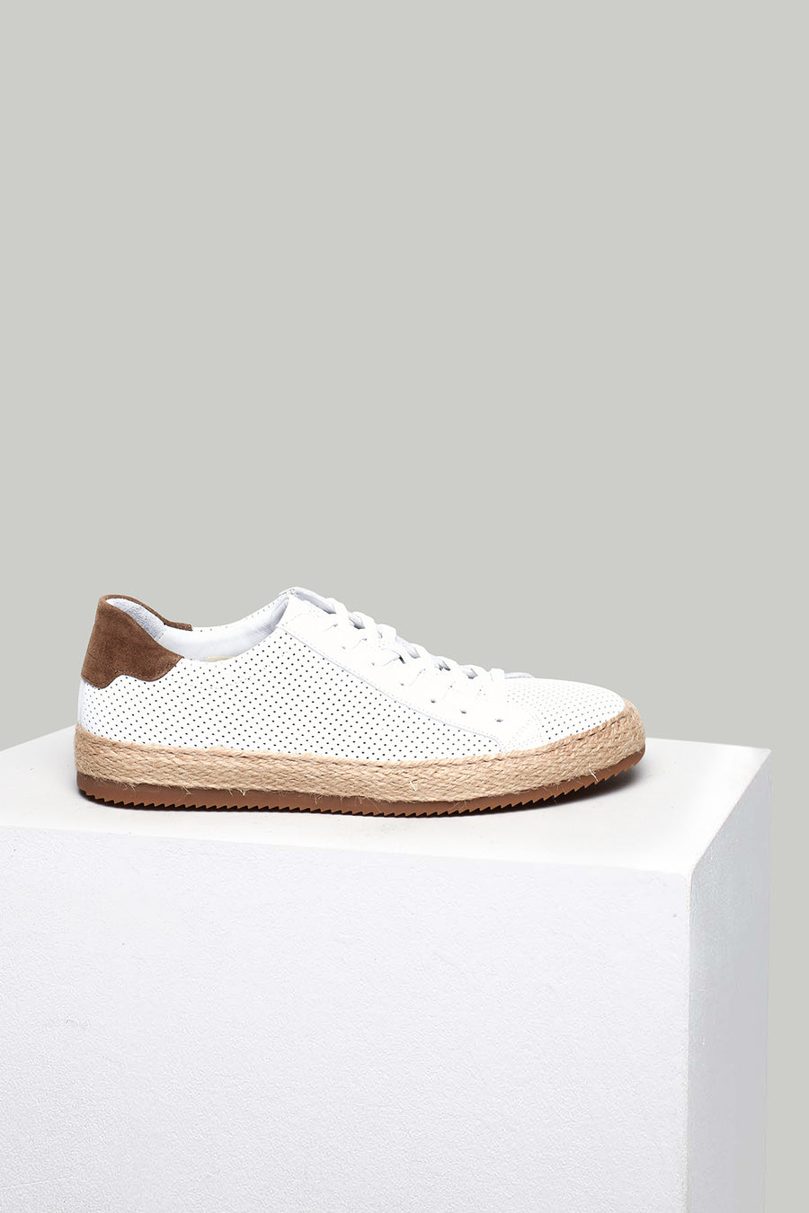 Perforated Men's Leather Espadrilles