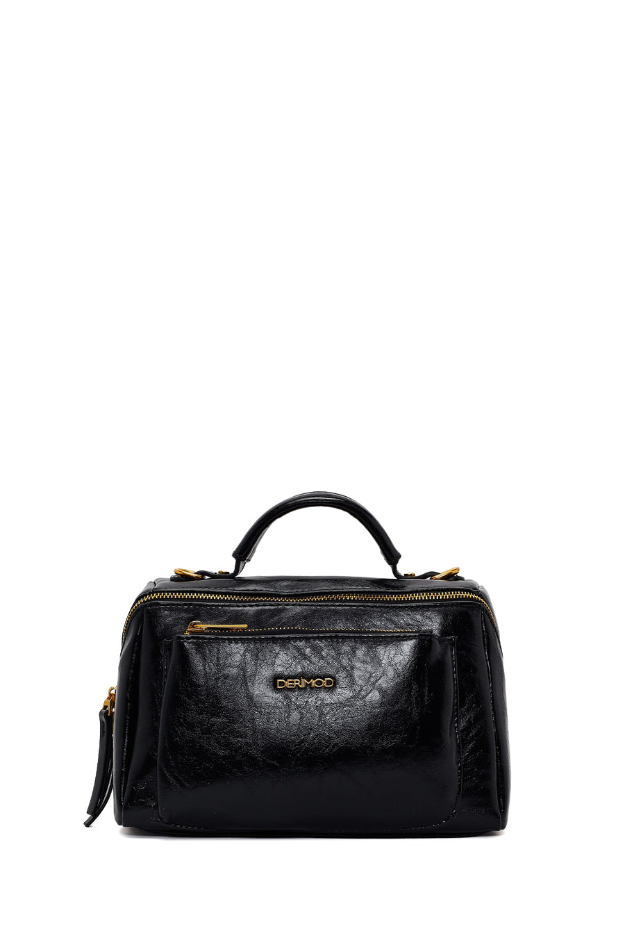 Woman Black Long-Strap Crossbody Bag