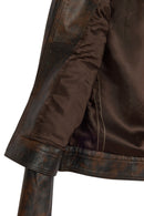 Kylie Woman Bronze Short Leather Jacket | Derimod