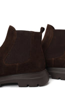 Male Brown Thick-Soled Suede Casual Chelsea Boots | Derimod