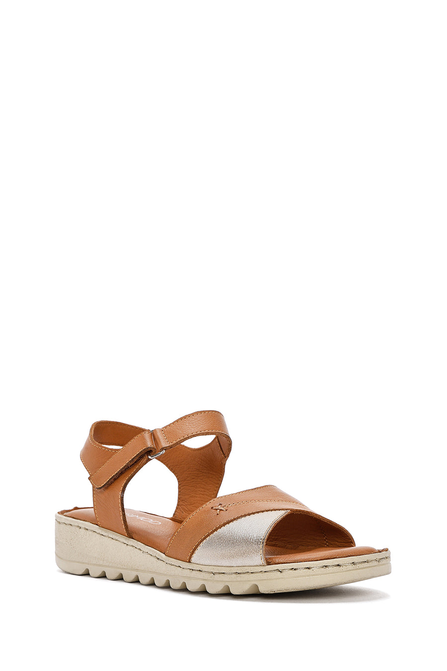 Women's Tan Ankle Strap Comfort Leather Sandals