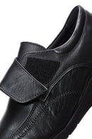 Women's Black Leather Wedge Heel Comfort Shoes | Derimod