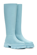 Women's Green Leather Thick Soled Boots | Derimod