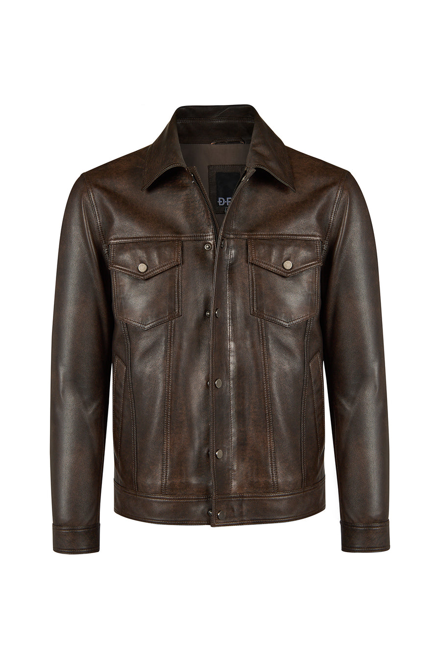 Curry Male Bronze Leather Jacket
