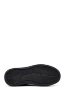Erkek Siyah Bağcıklı Kalın Tabanlı Deri Sneaker | Derimod