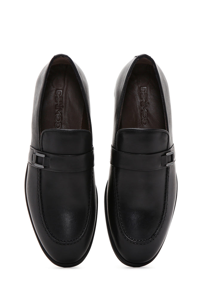 Erkek Siyah Deri Casual Loafer_5