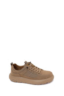 Derimod Zero Male Beige Lace-Up Thick-Soled Fabric Sneaker | Derimod