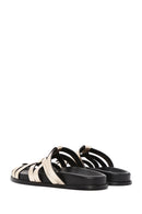 Women's Gold Leather Metallic Slippers | Derimod