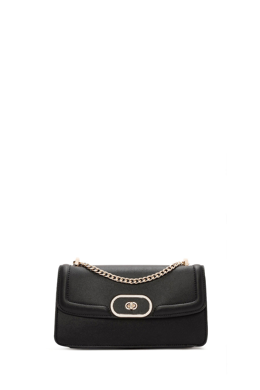 Women's Black Long Chain Strap Shoulder Bag