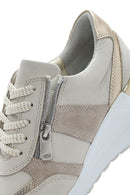 Kadın Bej Dolgu Topuklu Yandan Fermuarlı Deri Sneaker | Derimod