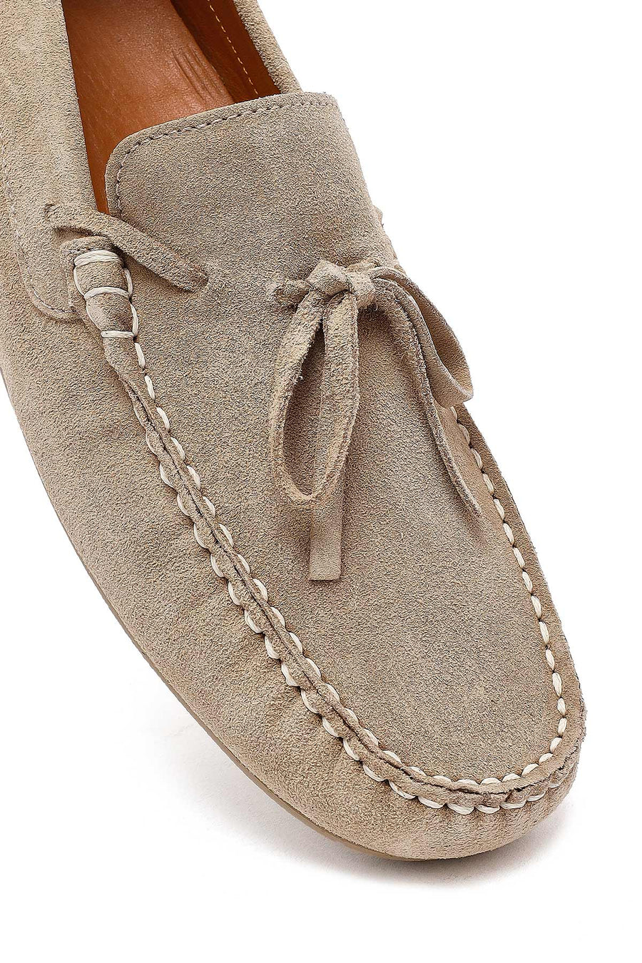 Erkek Bej Süet Deri Casual Loafer