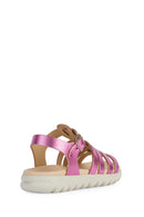 Girl's Pink Leather Sandals | Derimod