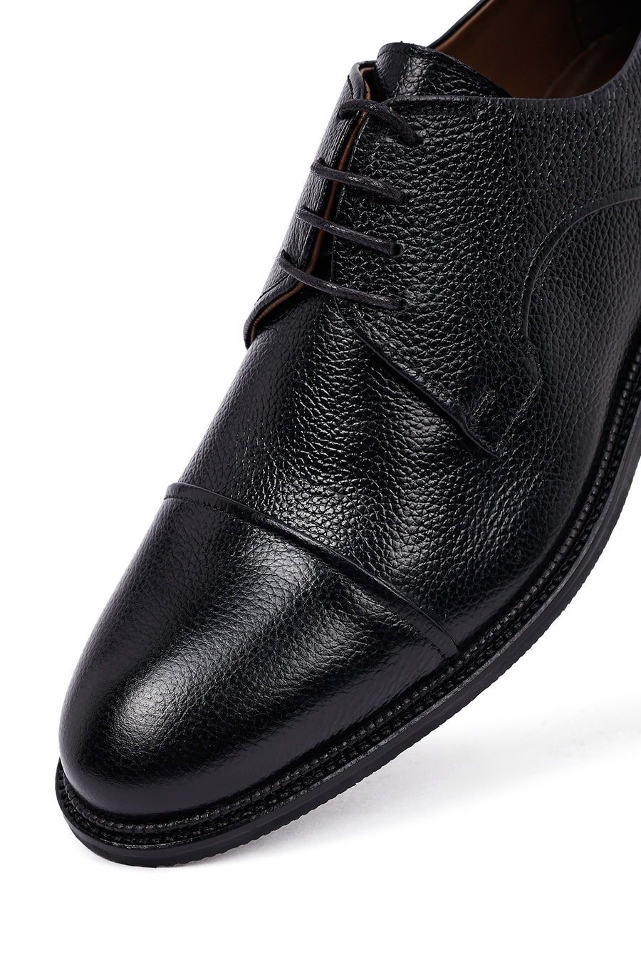 Male Black Lace-Up Leather Casual Shoes