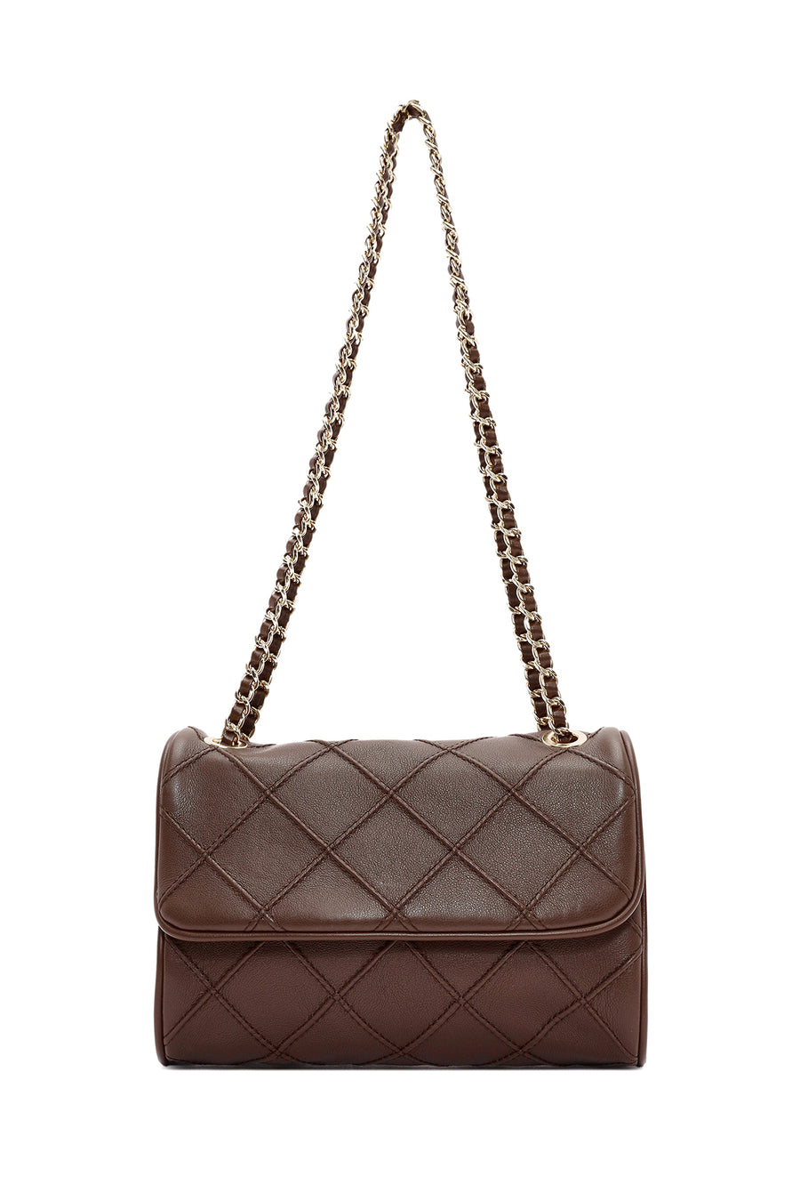 Women's Brown Long Strap Printed Handbag