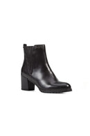 Geox Women's Black New Lise Abx Leather Heeled Boots | Derimod