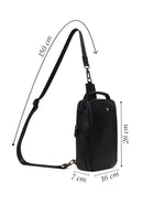 Male Black Leather Mini Crossbody Bag | Derimod