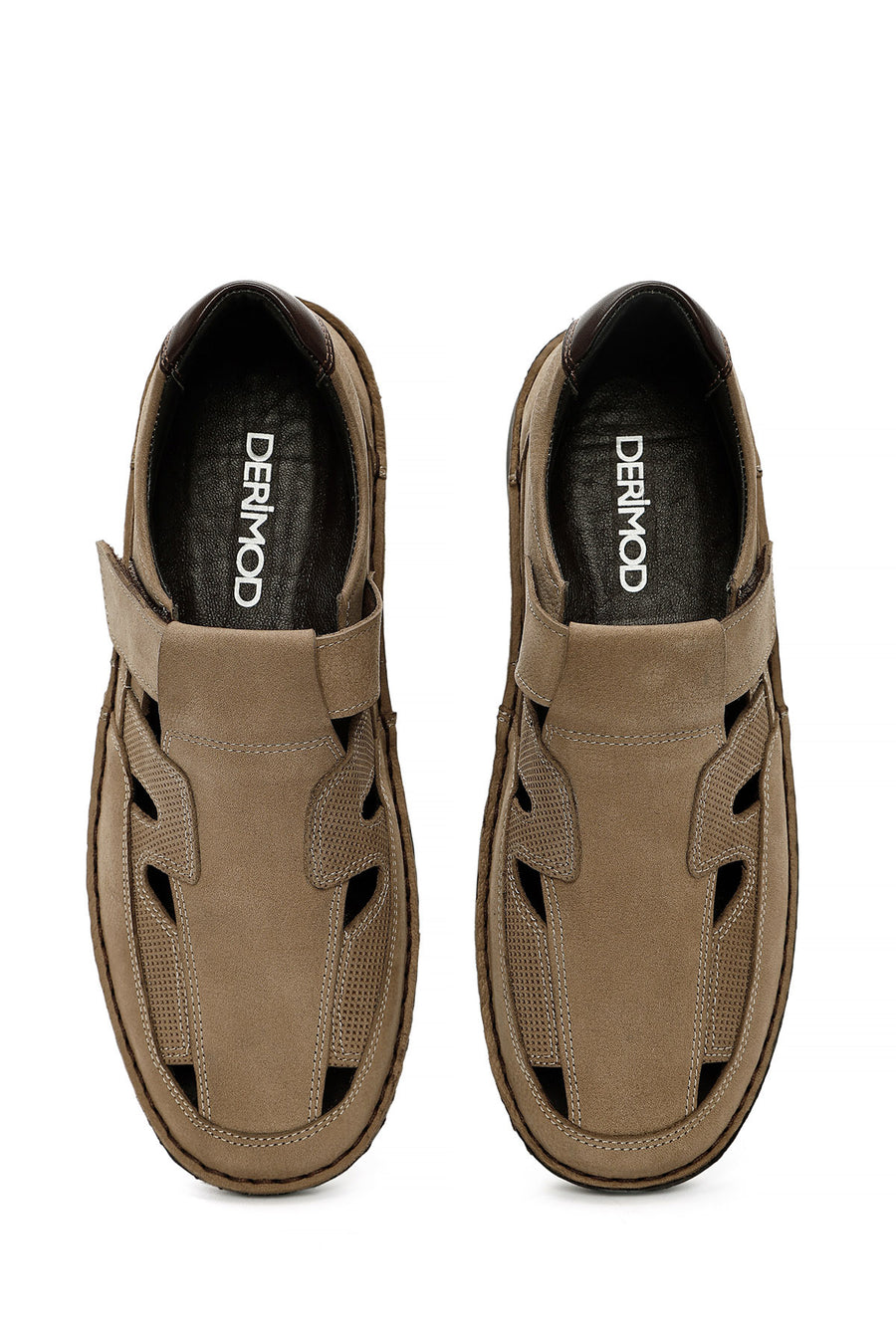 Men's Beige Nubuck Leather Casual Shoes