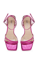 Women's Fuchsia Ankle Strap Heeled Sandals | Derimod