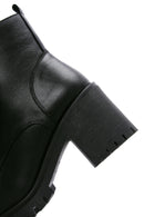 Women's Black Leather Platform Heeled Boots | Derimod