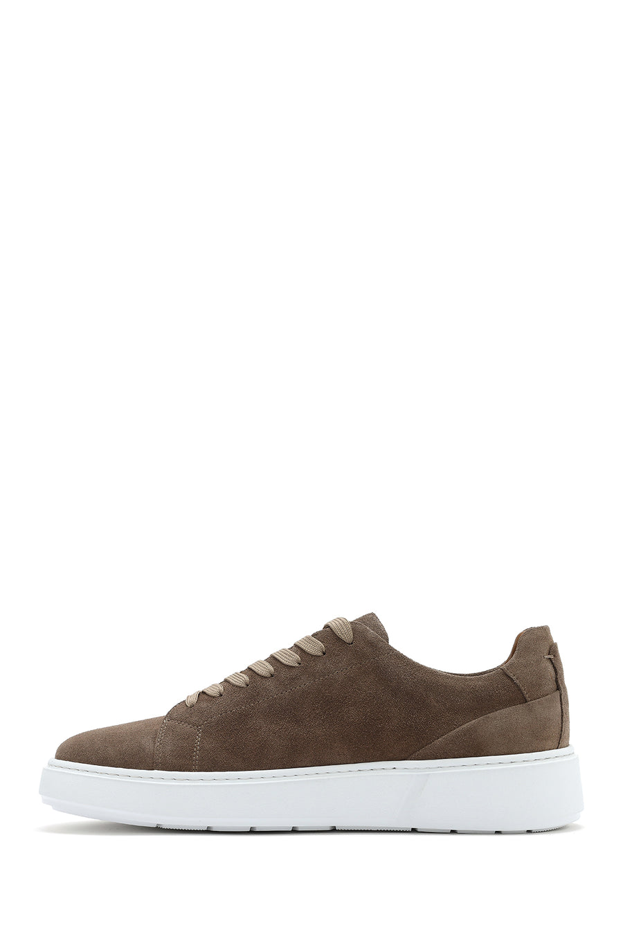 Men's Beige Lace-Up Suede Leather Sneaker