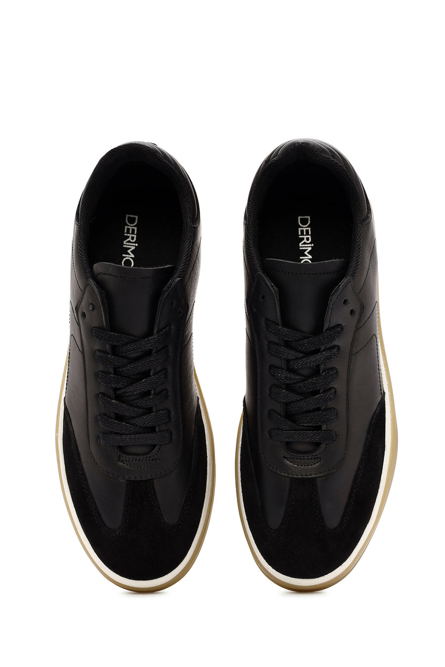 Men's Black Lace-up Leather Sneaker