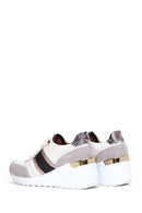 Kadın Bej Deri Dolgu Topuklu Sneaker | Derimod