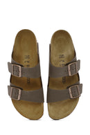 Birkenstock Men's Mink Double Buckle Arizona Eva Slippers | Derimod