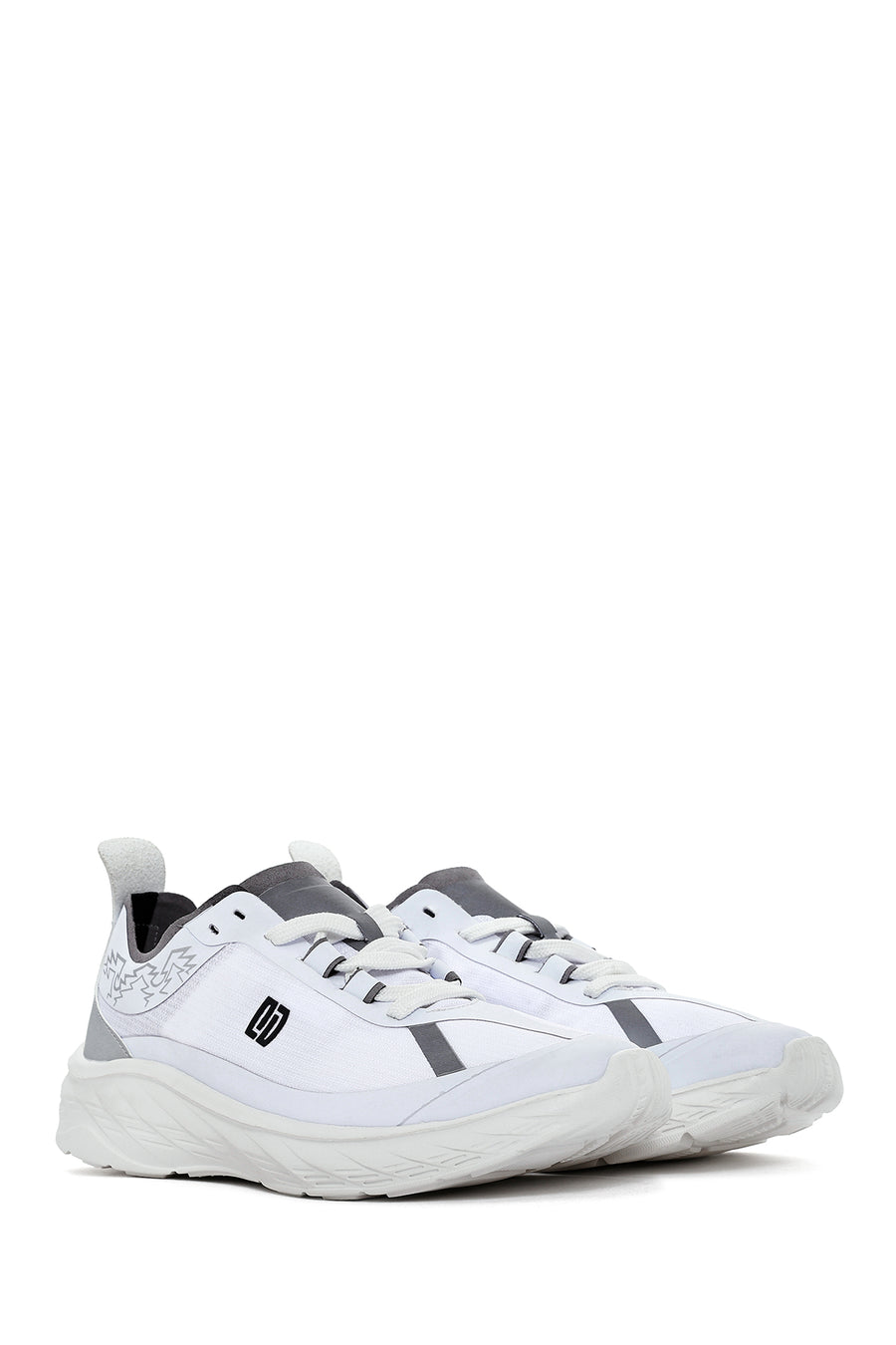 Women's White Lace-Up Thick Soled Sneaker