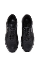 Women's Black Leather Thick Soled Sneaker | Derimod