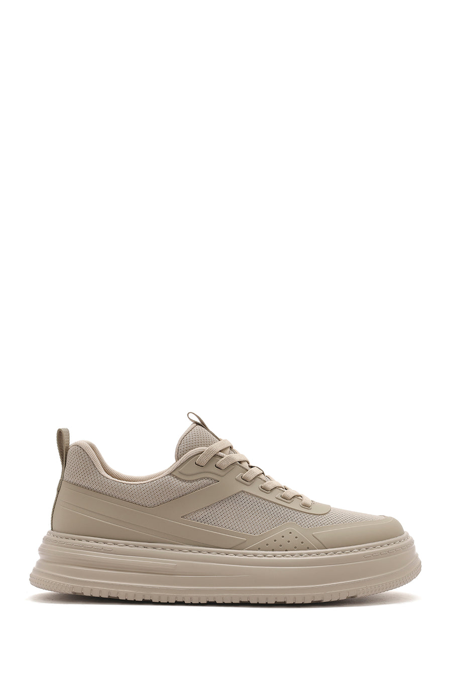 Men's Beige Lace-Up Thick-Sole Sneakers 25SFD69366F | Derimod
