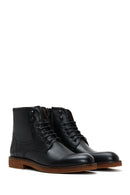 Men's Black Leather Zippered Casual Boots | Derimod