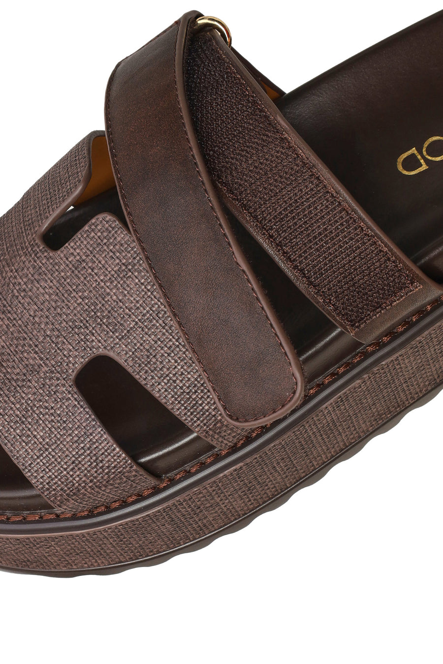 Woman Brown Strappy Thick-Soled Slipper