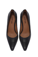 Women's Black Thin Heeled Leather Stiletto | Derimod