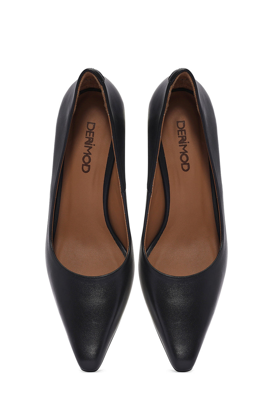 Women's Black Thin Heeled Leather Stiletto