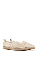 Women's Cream Leather Espadrilles | Derimod