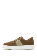 Men's Mink Suede Leather Thick Soled Sneaker | Derimod