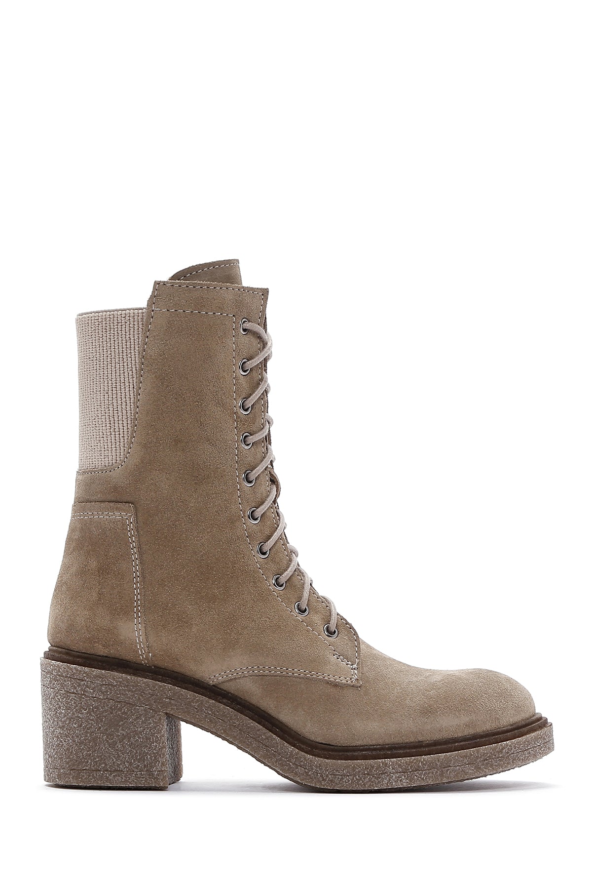 Women's Beige Suede Leather Boots 23WFD190810 | Derimod