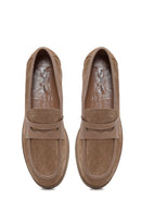 Woman Mink Wedge Heel Suede Comfort Loafer | Derimod