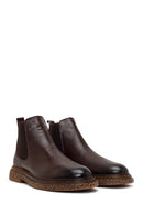 Male Brown Leather Casual Chelsea Boots | Derimod