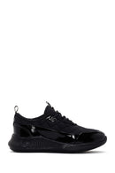 Women's Black Thick Soled Leather Sneaker | Derimod